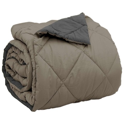 KOŁDRA NA CAŁY ROK JASNOSZARY I ANTRACYTOWY 240X260CM