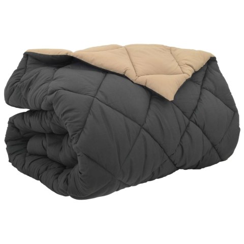 ZIMOWA KOŁDRA ANTRACYT I TAUPE 240X260CM MIKROFIBRA