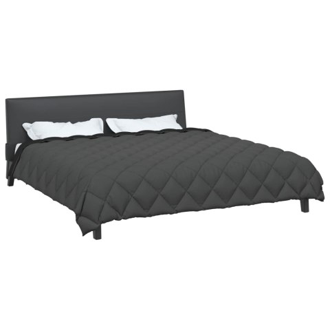 ZIMOWA KOŁDRA CZARNY I ANTRACYT 200X200CM MIKROFIBRA