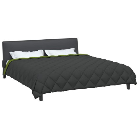 ZIMOWA KOŁDRA ZIELONY I ANTRACYT 200X200CM MIKROFIBRA