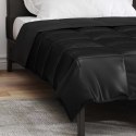 KOŁDRA NA CAŁY ROK CZARNY 200X135CM SATYNA I MIKROFIBRA