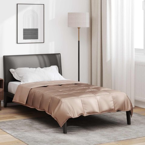 KOŁDRA NA CAŁY ROK ZŁOTY 220X155CM SATYNA I MIKROFIBRA