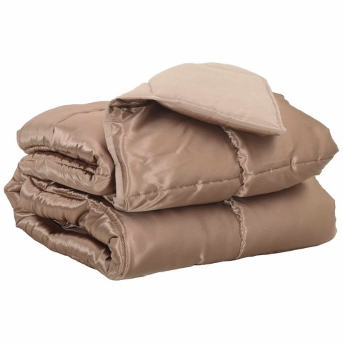 KOŁDRA NA CAŁY ROK ZŁOTY 220X155CM SATYNA I MIKROFIBRA