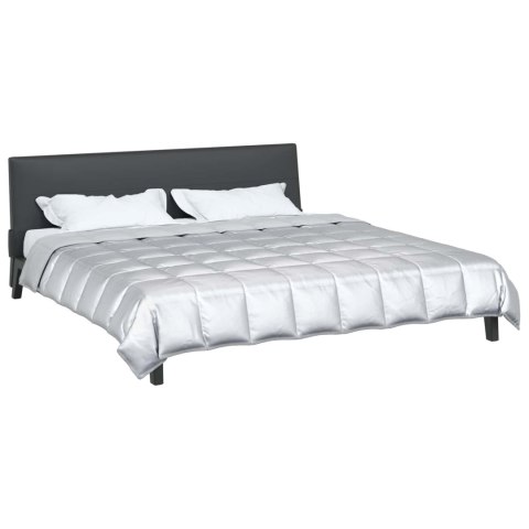 LETNI KOŁDRA SREBRNY 240X260CM SATYNA I MIKROFIBRA