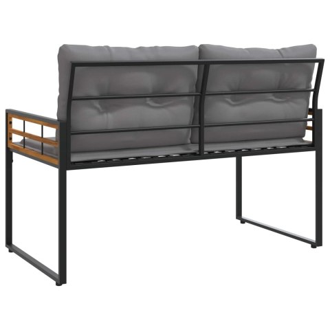 ŁAWKA Z WARSTWĄ DREWNIANĄ GŁADKI JASNOSZARY 114X55X77CM