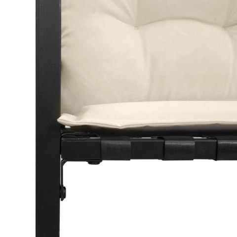 ŁAWKA Z WARSTWĄ DREWNIANĄ Z PODUSZKĄ KREMOWY 114X55X77CM