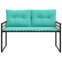 ŁAWKA Z WARSTWĄ DREWNIANĄ Z PODUSZKĄ TURKUSOWY 114X55X77CM