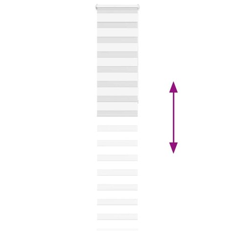 ROLETA ZEBRA BIAŁA SZEROKOŚĆ TKANINY 40,9CM POLIESTER