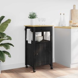 WÓZEK KUCHENNY CZARNY 88,5X40X48CM LITE DREWNO SOSNOWE