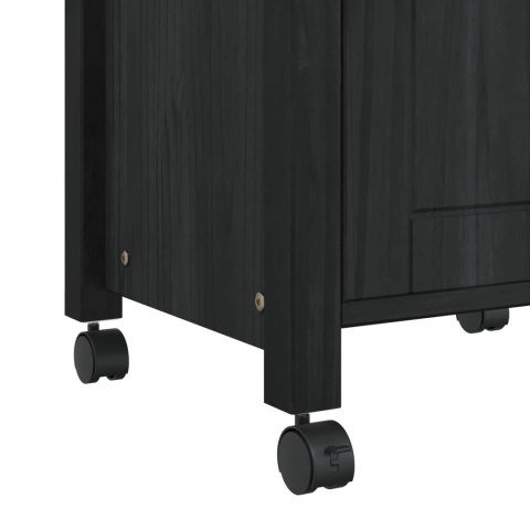 WÓZEK KUCHENNY CZARNY 88,5X40X48CM LITE DREWNO SOSNOWE