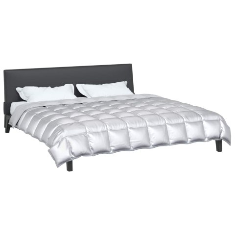 ZIMOWA KOŁDRA SREBRNY 220X260CM SATYNA I MIKROFIBRA