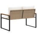 ŁAWKA Z PODUSZKĄ BEŻOWY I KREMOWY 115X65X72CM RATTAN