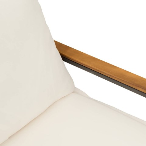 ŁAWKA Z PODUSZKĄ CZARNY I KREMOWO-BIAŁY 115X65X72CM RATTAN