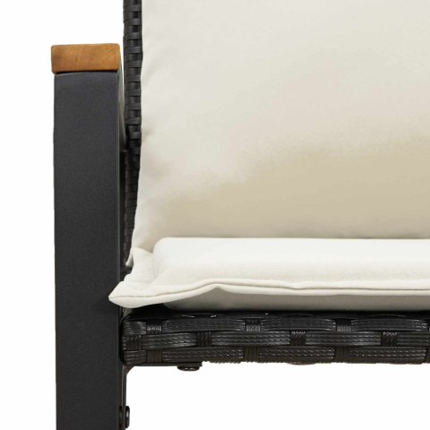 ŁAWKA Z PODUSZKĄ CZARNY I KREMOWO-BIAŁY 115X65X72CM RATTAN