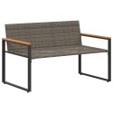 ŁAWKA Z PODUSZKĄ SZARY I CIEMNOSZARY 115X65X72CM RATTAN