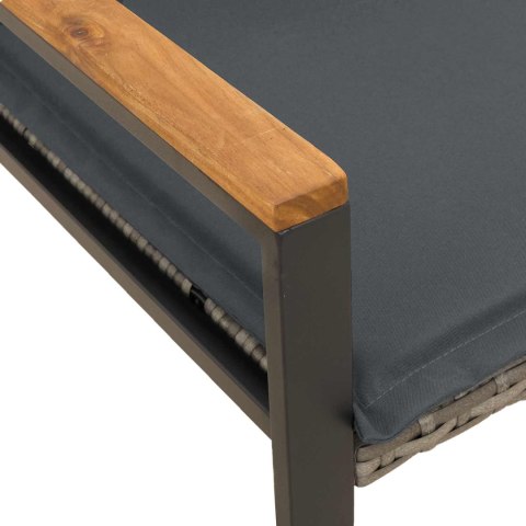 ŁAWKA Z PODUSZKĄ SZARY I CIEMNOSZARY 115X65X72CM RATTAN