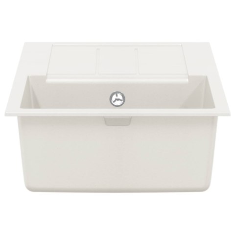 ZLEW BIAŁY 780X500MM 80% KWARC I 20% ŻYWICA
