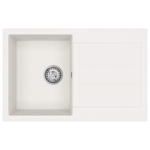 ZLEW BIAŁY 780X500MM 80% KWARC I 20% ŻYWICA