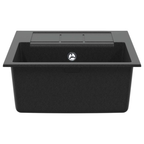 ZLEW CZARNY 620X500MM 80% KWARC I 20% ŻYWICA