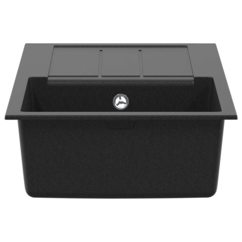 ZLEW CZARNY 780X500MM 80% KWARC I 20% ŻYWICA