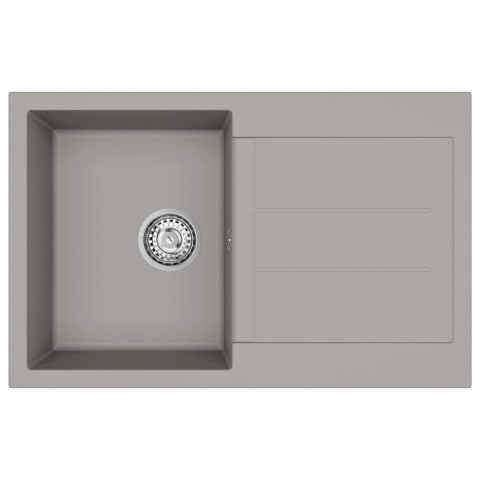 ZLEW SZARY 780X500MM 80% KWARC I 20% ŻYWICA