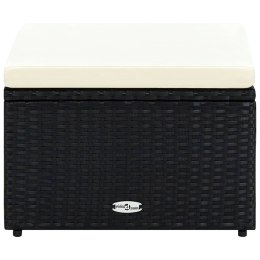 PUF 53X53X30CM POLIRATTANOWY CZARNY