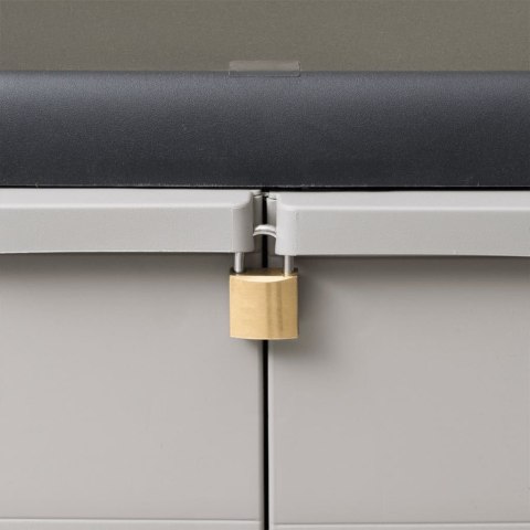 SZAFA OGRODOWA Z 2 PÓŁKAMI CZARNO-SZARA