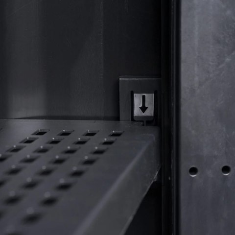 SZAFA OGRODOWA Z 2 PÓŁKAMI CZARNO-SZARA