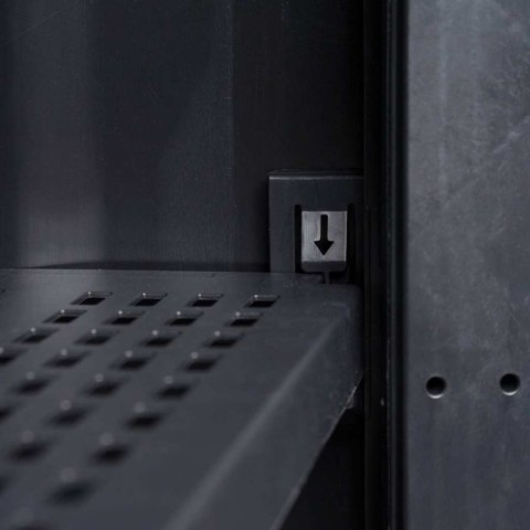 SZAFA OGRODOWA Z 3 PÓŁKAMI CZARNO-SZARA