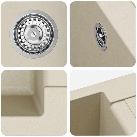 ZLEW BEŻOWY 780X500MM 80% KWARC I 20% ŻYWICA