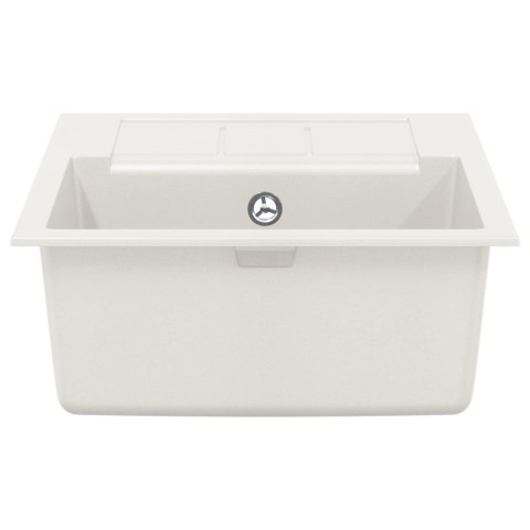 ZLEW BIAŁY 620X500MM 80% KWARC I 20% ŻYWICA