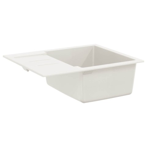 ZLEW BIAŁY 620X500MM 80% KWARC I 20% ŻYWICA
