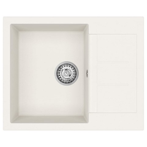 ZLEW BIAŁY 620X500MM 80% KWARC I 20% ŻYWICA