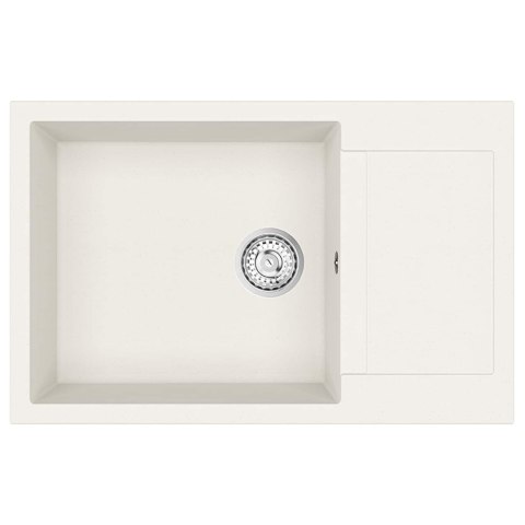 ZLEW BIAŁY 780X500MM 80% KWARC I 20% ŻYWICA