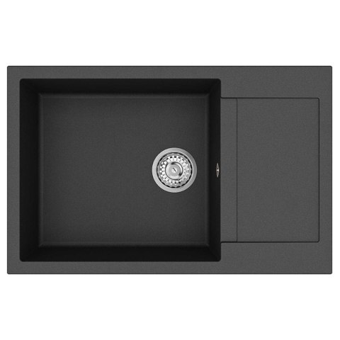 ZLEW CZARNY 780X500MM 80% KWARC I 20% ŻYWICA