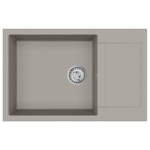 ZLEW SZARY 780X500MM 80% KWARC I 20% ŻYWICA