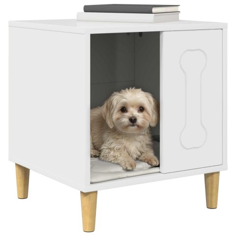 DOMEK DLA PSÓW BŁYSZCZĄCA BIEL 44X42X49CM