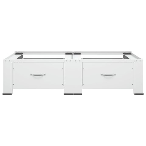 PODWÓJNY PODEST Z SZUFLADAMI POD PRALKĘ I SUSZARKĘ BIAŁY