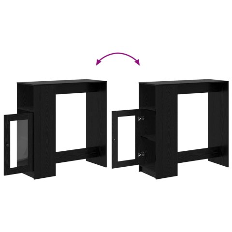 STÓŁ BAROWY Z PÓŁKĄ CZARNY DĄB 101X40X103,5CM