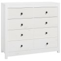 KOMODA,BIAŁY 100X40X90CM LITE DREWNO SOSNOWE