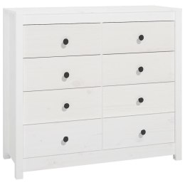 KOMODA,BIAŁY 100X40X90CM LITE DREWNO SOSNOWE