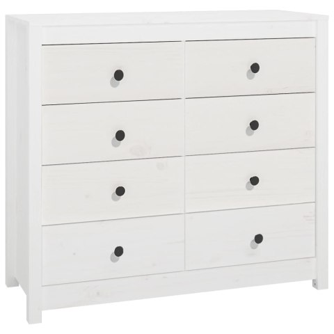 KOMODA,BIAŁY 100X40X90CM LITE DREWNO SOSNOWE