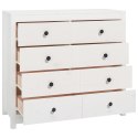 KOMODA,BIAŁY 100X40X90CM LITE DREWNO SOSNOWE