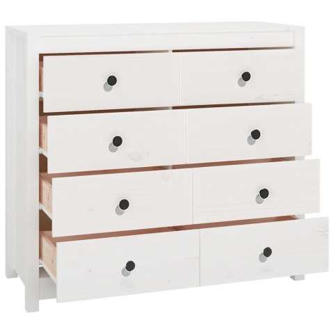 KOMODA,BIAŁY 100X40X90CM LITE DREWNO SOSNOWE