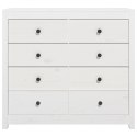 KOMODA,BIAŁY 100X40X90CM LITE DREWNO SOSNOWE