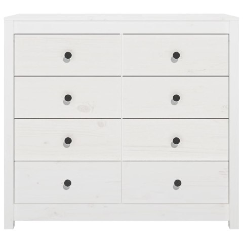 KOMODA,BIAŁY 100X40X90CM LITE DREWNO SOSNOWE