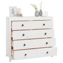 KOMODA,BIAŁY 100X40X90CM LITE DREWNO SOSNOWE