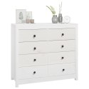 KOMODA,BIAŁY 100X40X90CM LITE DREWNO SOSNOWE