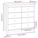 KOMODA,BIAŁY 100X40X90CM LITE DREWNO SOSNOWE