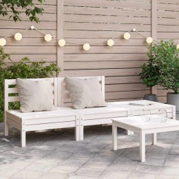 OGRODOWA SOFA 3-OSOBOWA BIAŁA LITE DREWNO SOSNOWE